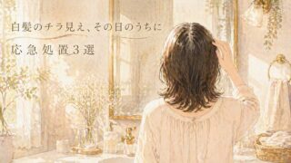 【40代】白髪のチラ見え、その日のうちに目立たなくする応急処置3選｜朝3分で完了 
