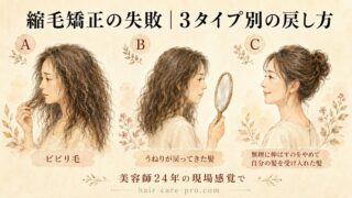 縮毛矯正の失敗｜美容師24年が教える3タイプ別の戻し方と後ケアの正解 