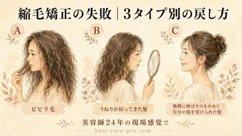 縮毛矯正の失敗｜美容師24年が教える3タイプ別の戻し方と後ケアの正解 