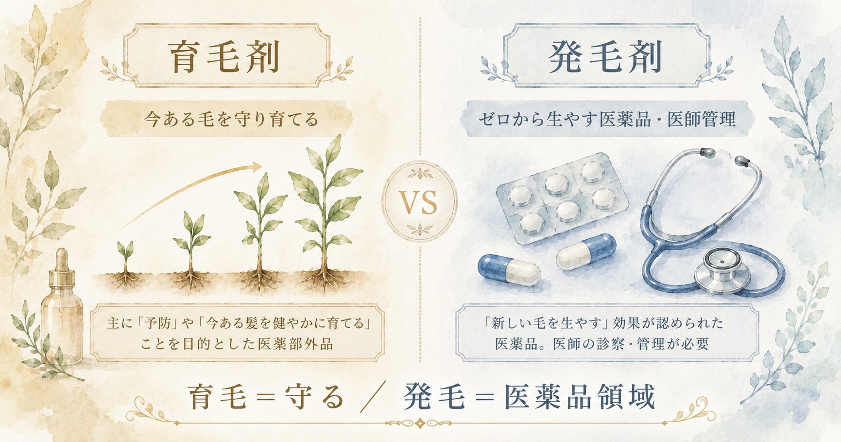 育毛剤と発毛剤の違い