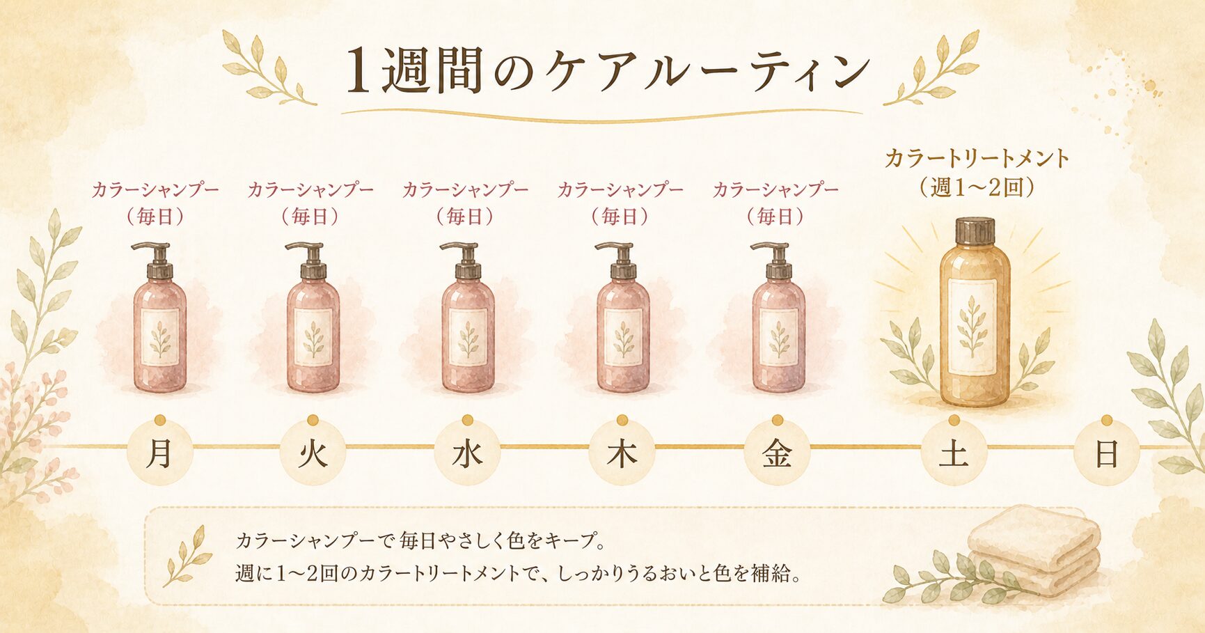 1週間のケアルーティン タイムライン