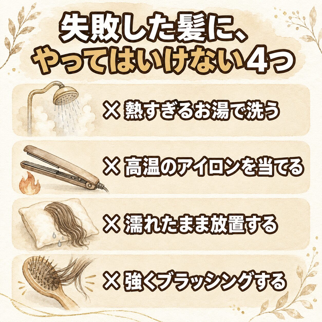 失敗した髪にやってはいけない4つ